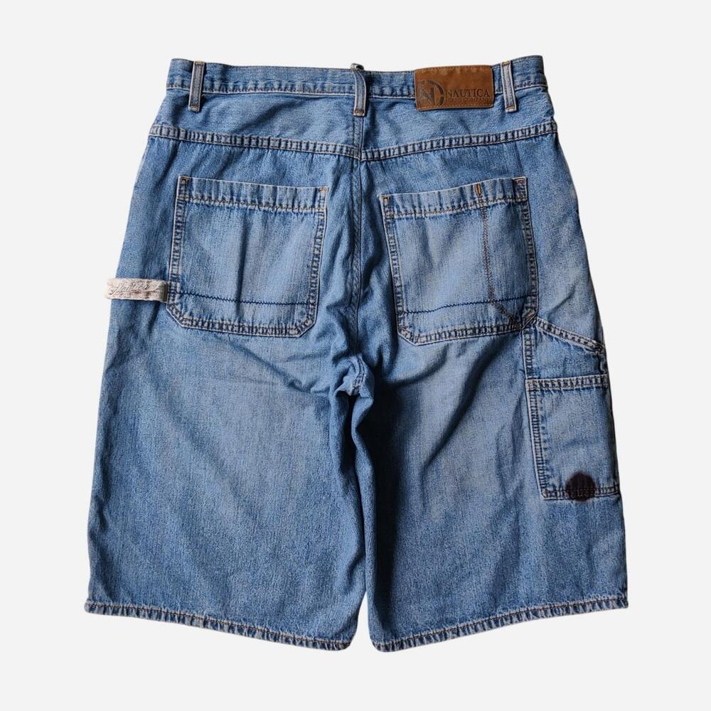 Y2K Nautica Skater Grunge Blue Denim Baggy Carpenter Shorts